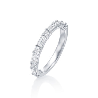 River North Baguette and Round Diamond Wedding Band thumbnail