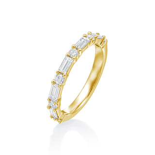 River North Baguette and Round Diamond Wedding Band thumbnail