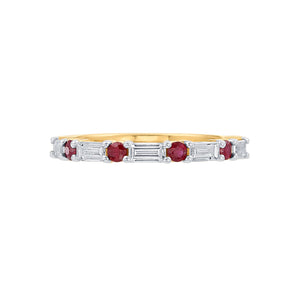 River North Round Ruby and Baguette Diamond Wedding Band