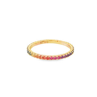 18K Rose Gold Band with Mixed Sapphires thumbnail