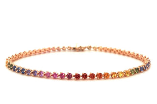 18K Rose Gold Bracelet with Mixed Sapphires thumbnail