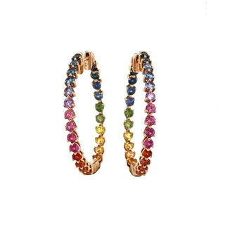 Rainbow Sapphire Hoop Earrings thumbnail
