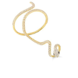18K Yellow Gold Animalier Diamond & Ruby Snake Bangle/ring thumbnail