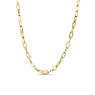 18K Yellow Designer Gold Heavy Gauge Paperclip Link 17 Inch Chain thumbnail