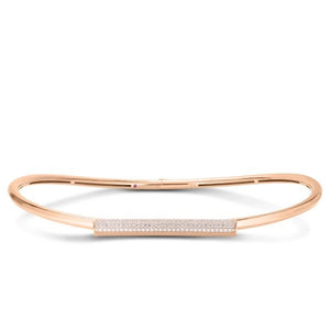 18K Rose Gold Domino Pave Diamond Bar Collar Necklace