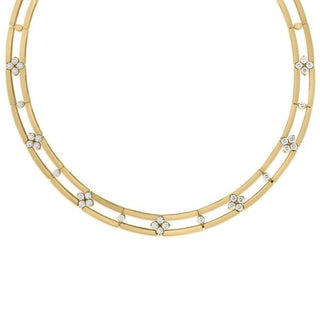 18K Yellow Gold Love In Verona Open Frame Diamond Collar Necklace thumbnail