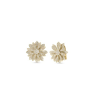 18K Yellow Gold Margherita Pave Diamond Flower Earrings thumbnail