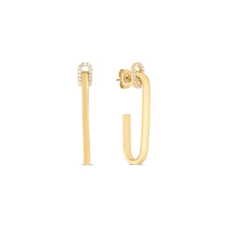 18K Yellow Gold Navarra Diamond Single Link Drop Earrings thumbnail