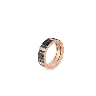 18K Rose Gold Obelisco Pave Black & White Diamond Ring thumbnail