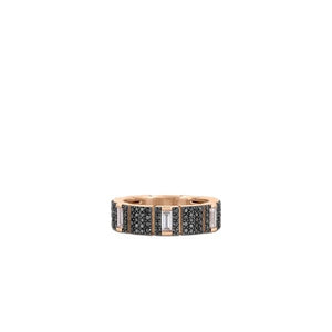 18K Rose Gold Obelisco Pave Black & White Diamond Ring