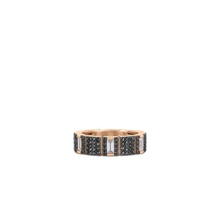 18K Rose Gold Obelisco Pave Black & White Diamond Ring thumbnail
