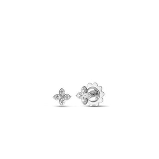 18K White Gold Love In Verona Small Flower Stud Earrings thumbnail