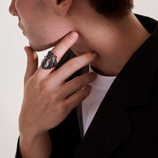 Naga Saddle Ring, Gold, Silver, Diamonds thumbnail