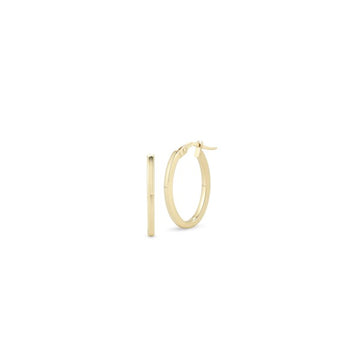 18K Designer Gold The Perfect Hoop® Petite Square Edged Oval Earrings