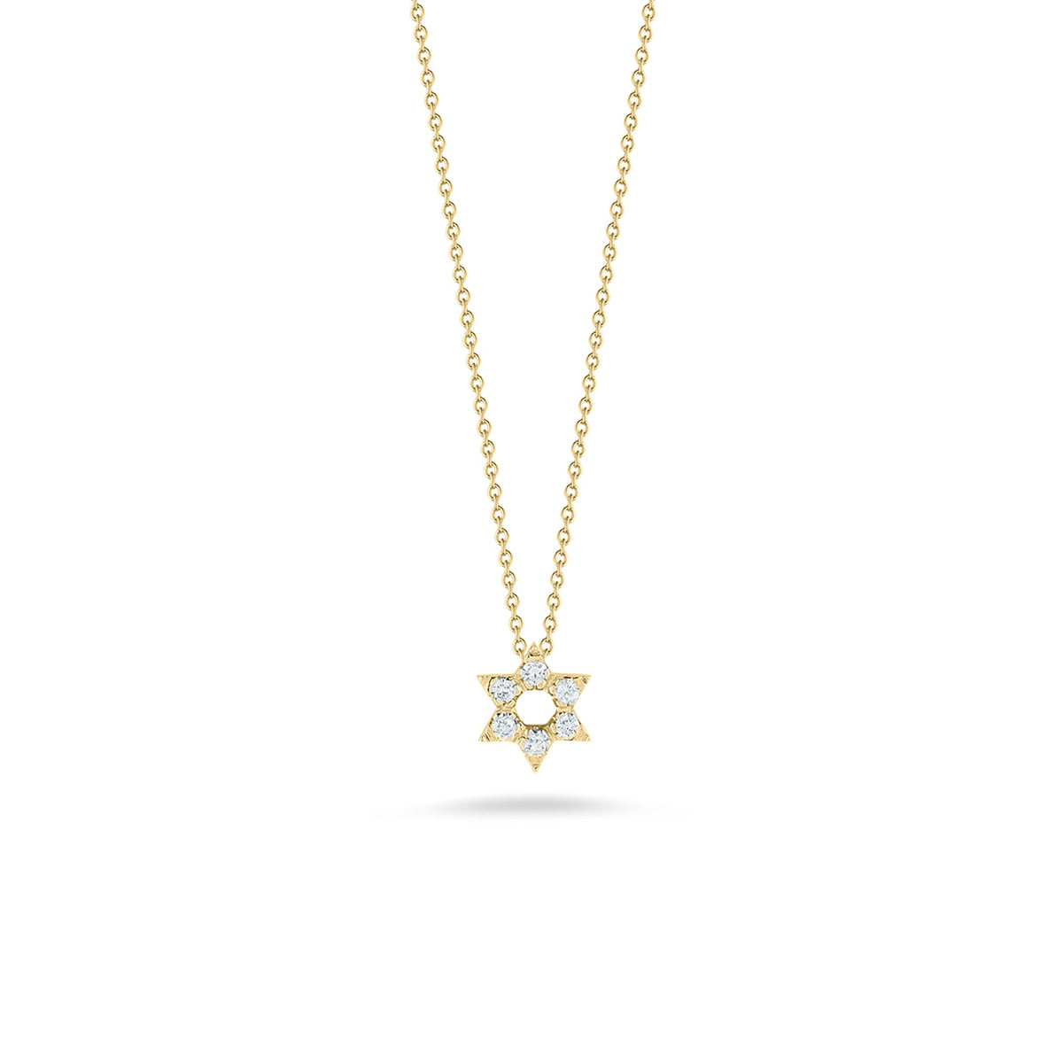 18K Yellow Gold Tiny Treasures Diamond Star Of David Necklace
