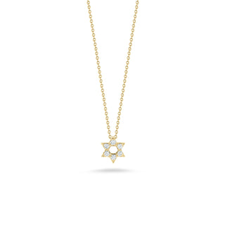 18K Yellow Gold Tiny Treasures Diamond Star Of David Necklace thumbnail