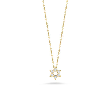 18K Yellow Gold Tiny Treasures Diamond Star Of David Necklace