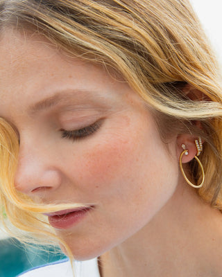 18K Gold Large Oval "Galaxy Wrap Hoop" Earrings with Diamonds thumbnail