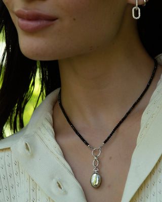 18" "Design Your Own" Black Spinel Charm Chain Necklace, 1 Charm Station thumbnail