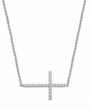 18K White Gold Cross Pendant with Diamonds thumbnail
