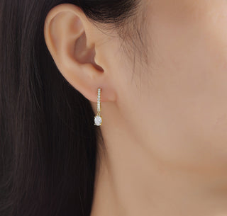 Lab Grown Diamond Oval Dangling hoop Earrings thumbnail