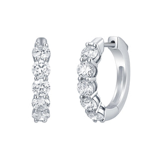 Lab Grown Diamond Emerald Cut Huggie Hoop Earrings thumbnail