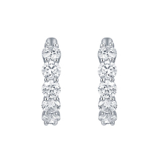 Lab Grown Diamond Emerald Cut Huggie Hoop Earrings thumbnail
