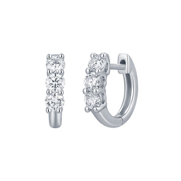 Lab Grown Diamond Oval Cut Huggie Hoop Earrings