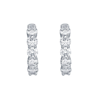 Lab Grown Diamond Emerald Cut Huggie Hoop Earrings thumbnail