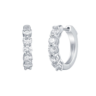 Lab Grown Diamond Emerald Cut Huggie Hoop Earrings thumbnail