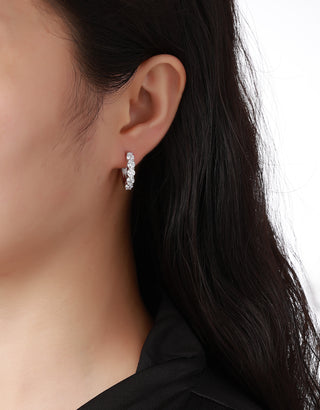 Lab Grown Diamond Emerald Cut Huggie Hoop Earrings thumbnail