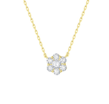 Lab Grown Cluster Flower Necklace