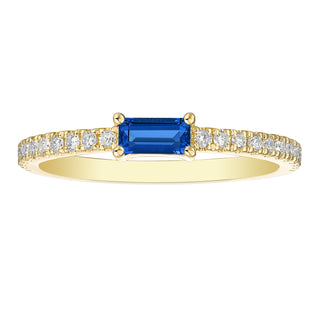 Lab Grown Diamond and Blue Sapphire Stackable Ring thumbnail