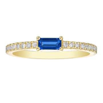 Lab Grown Diamond and Blue Sapphire Stackable Ring