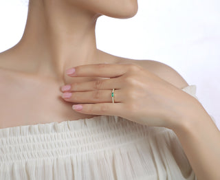 Lab Grown Diamond and Emerald Stackable Ring thumbnail