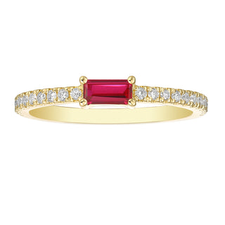 Lab Grown Diamond and Ruby Stackable Ring thumbnail