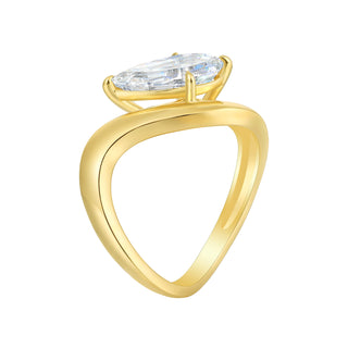 Lab Grown Diamond Pear Cut Wavy ring thumbnail