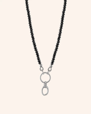 18" "Design Your Own" Black Spinel Charm Chain Necklace, 1 Charm Station thumbnail