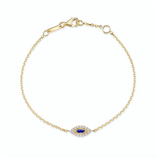 Blue Sapphire Evil Eye Chain Bracelet thumbnail
