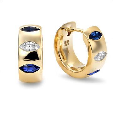Guardian Sapphire and Diamond Huggie Earrings