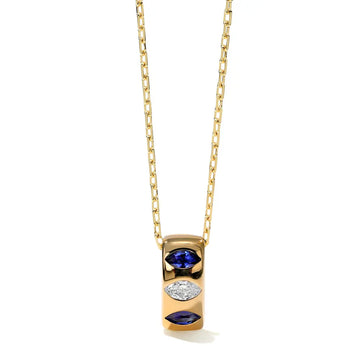 Guardian Sapphire and Diamond Barrel Pendant
