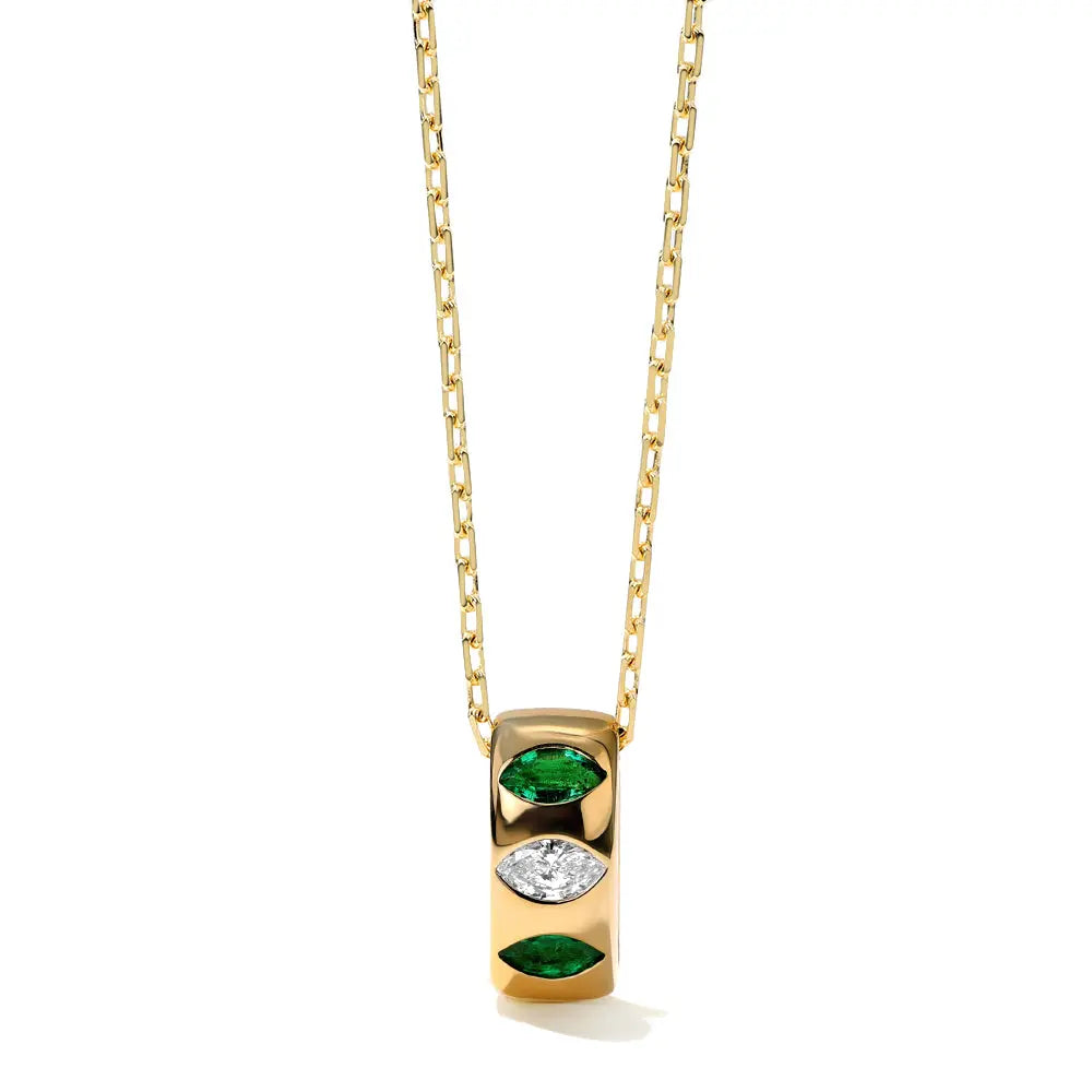 Guardian Emerald and Diamond Barrel Pendant