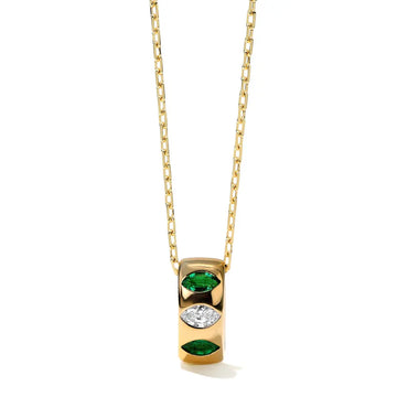 Guardian Emerald and Diamond Barrel Pendant