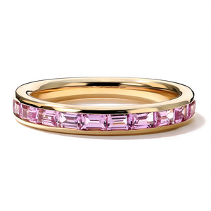 Baguette Pink Sapphire Thread Ring