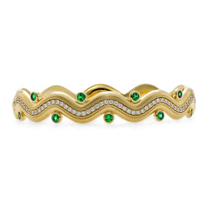 Riva Surge Emerald and Diamond Bangle