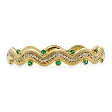 Riva Surge Emerald and Diamond Bangle