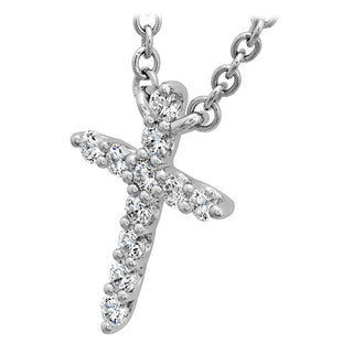 Hearts On Fire 18 Small Signature Cross Pendant / SI Clarity - HFPSIGCR00118W thumbnail