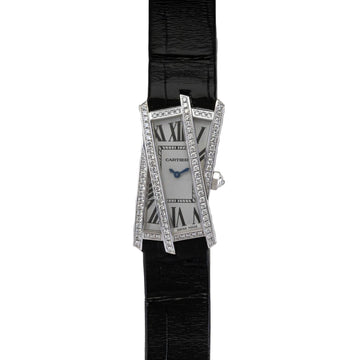 Cartier 18K White Gold & Diamond Libre Tank Crash Cartier Pre-Owned