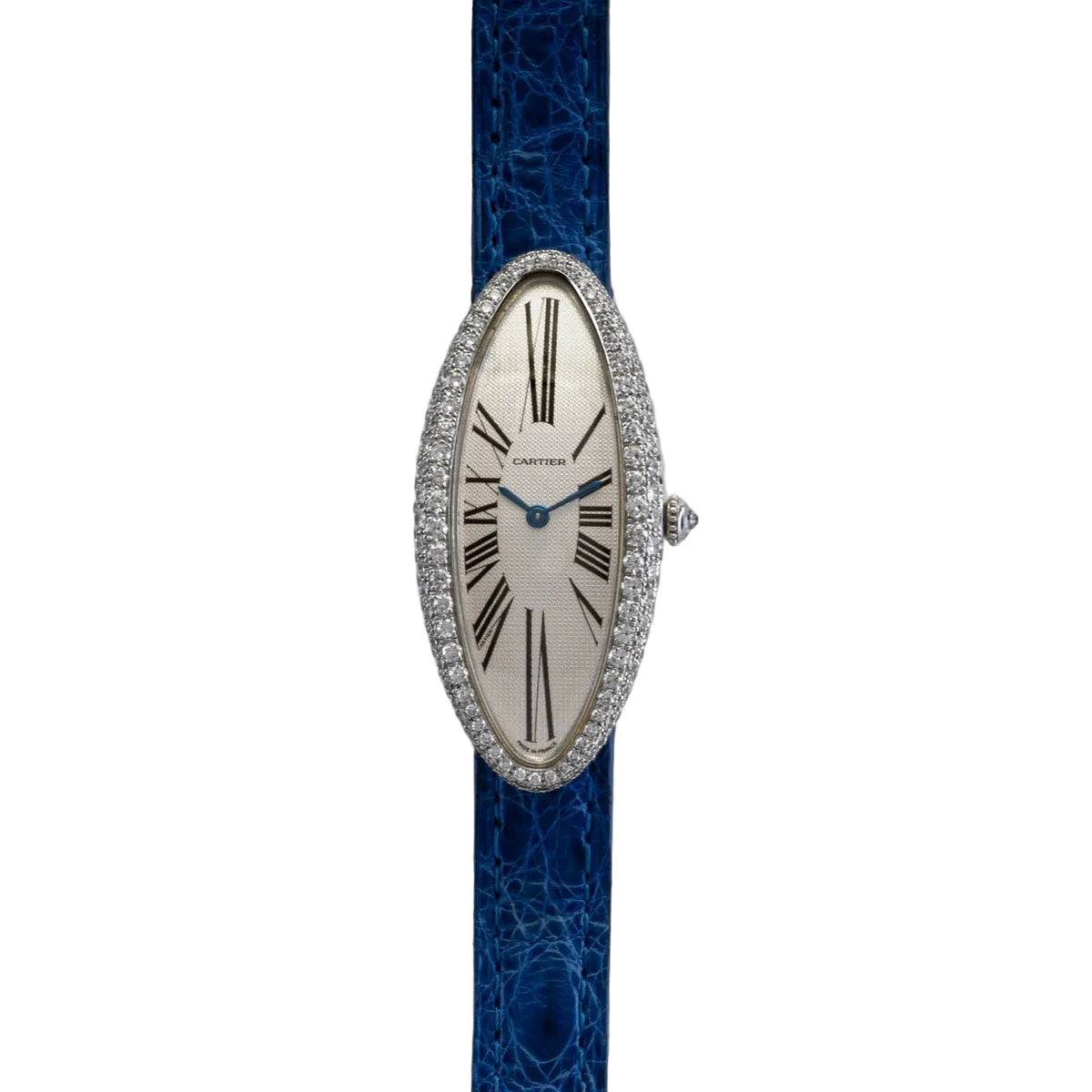 Cartier 18K White Gold & Diamond Baignoire Allongee