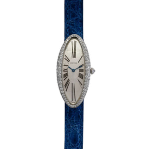 Cartier 18K White Gold & Diamond Baignoire Allongee